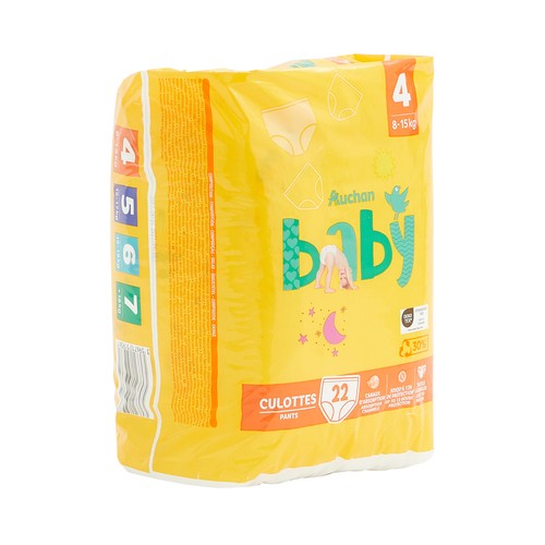 PRODUCTO ALCAMPO Baby Pants (braguitas) de aprendizaje talla 4 para bebés de 8 A 15 kilogramos 22 uds.