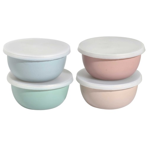 Set 4 herméticos de plástico, 8x3 7cm colores variados, SNC.