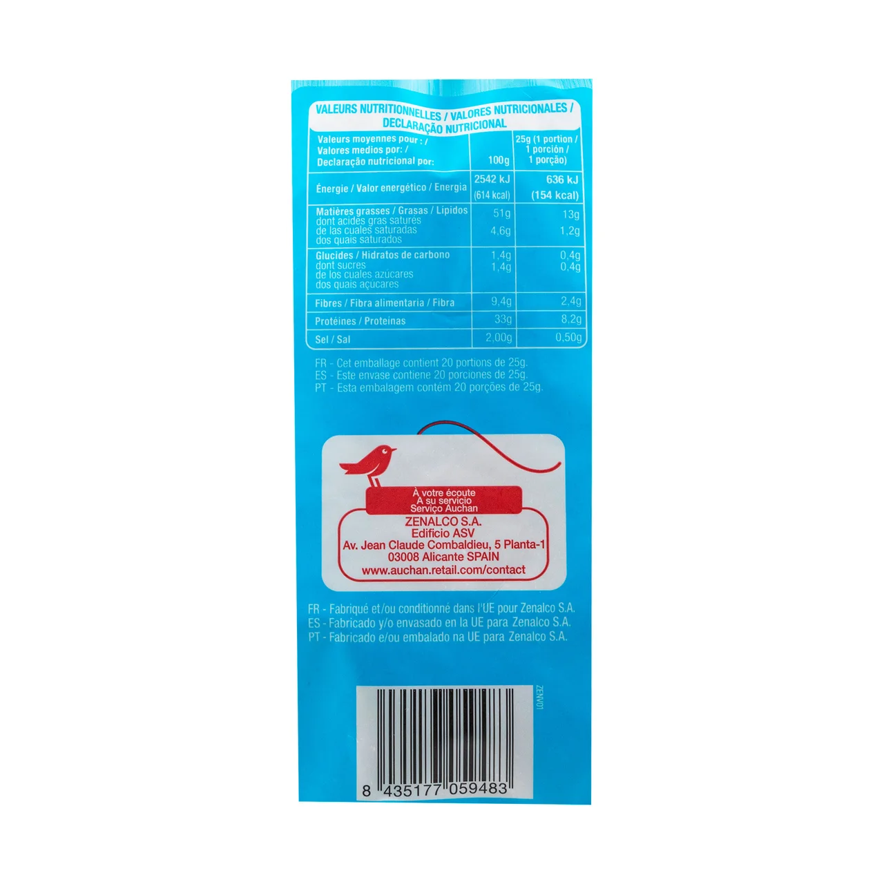 PRODUCTO ALCAMPO Pipas de girasol al aguasol 500 g.