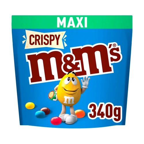 M&M"S Bolitas de arroz crujiente cubiertos de chocolate con leche 340 g.
