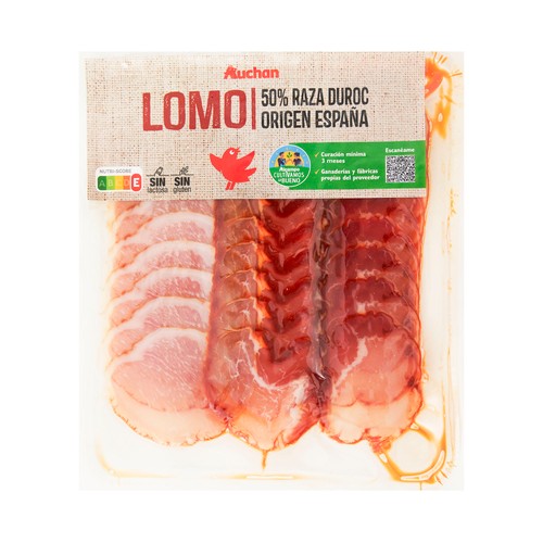 ALCAMPO CULTIVAMOS LO BUENO  Lomo curado (50% raza Duroc), cortado en lonchas  100 g.