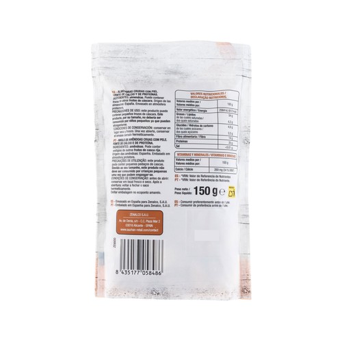 PRODUCTO ALCAMPO Almendras crudas con piel 150 g