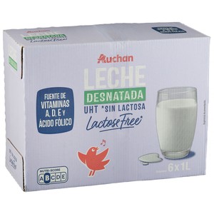 precios Auchan Leche Desnatada De Vaca Sin Lactosa 6 X 1 L Producto Alcampo. en Alcampo