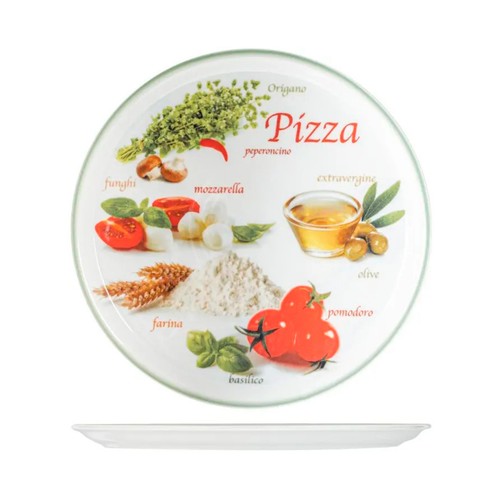 Plato para pizza 31cm porcelana foods modelos surtidos. PENGO