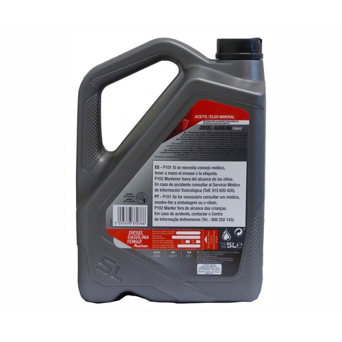 Aceite mineral para vehículos con motores gasolina o diésel PRODUCTO ALCAMPO, 5 litros.