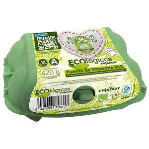 RUJAMAR Huevos de producción ecológica de categoria A y clase L-XL 6 uds.