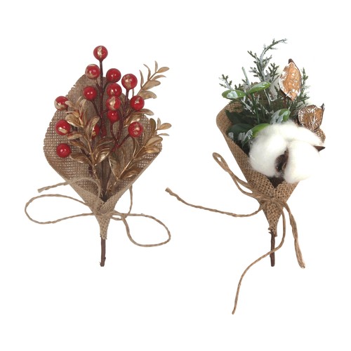 Arreglo Floral artificial modelos surtidos para decoración de Navidad 20x9x4cm, ACTUEL