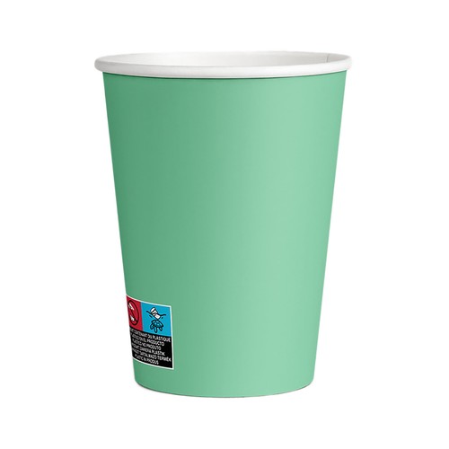 Pack de 20 vasos de cartón 25cl, color verde menta ACTUEL.