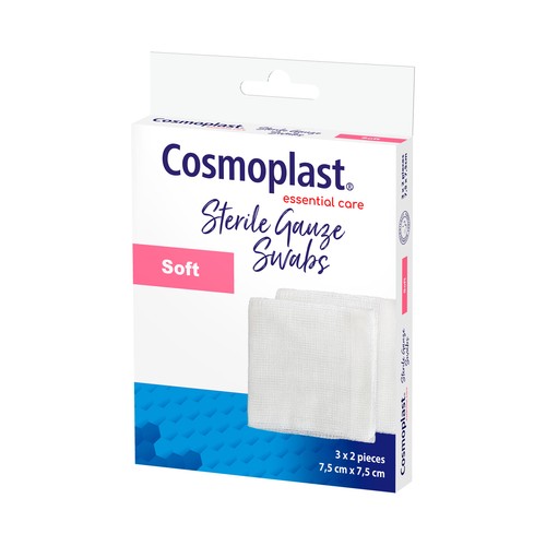Gasas esterilizadas de 7.5 x 7.5 cm COSMOPLAST 3 uds.