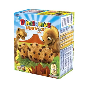 DINOSAURUS Galletas de cereales y cacao con forma de dinosaurios 140 g.