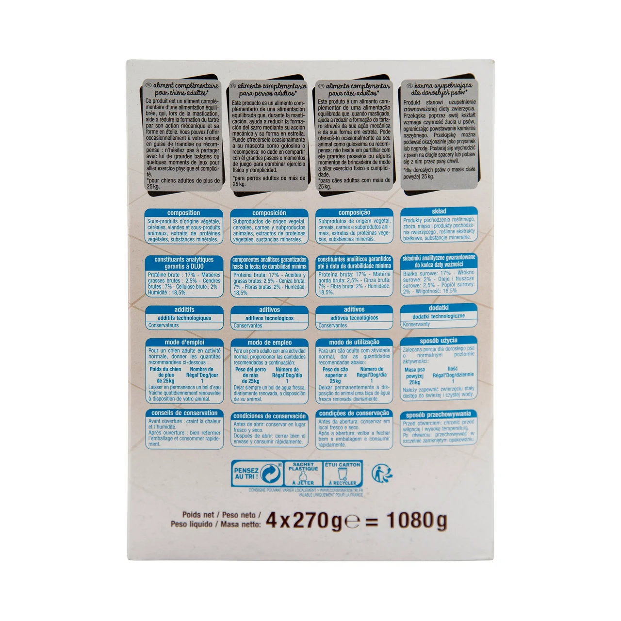PRODUCTO ALCAMPO Snacks dental para perros adultos talla grande PRODUCTO ALCAMPO 28 uds. 1080 g.
