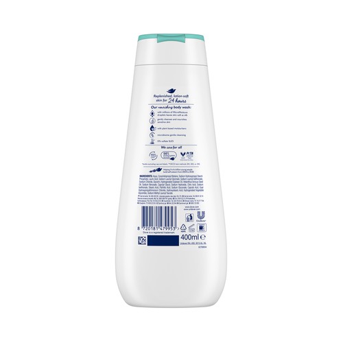 DOVE Advance care Gel hidratante hypoalergénico para baño o ducha 400 ml.