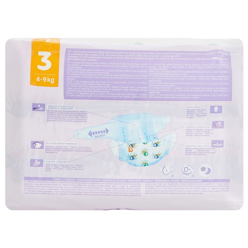 PRODUCTO ALCAMPO Baby Pañales talla 3 (4-9 kg) 90 uds.