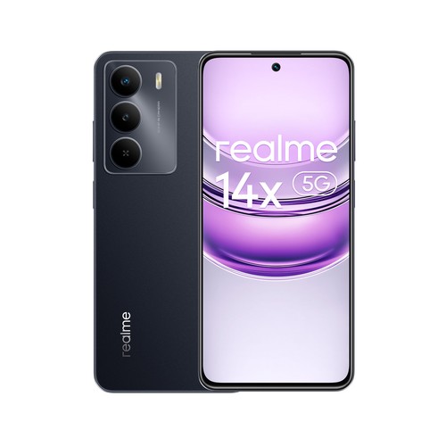 Smartphone REALME 14X 5G, pantalla HD+, 6,67" (16,94cm), 256GB, 8 + 10GB RAM color negro.