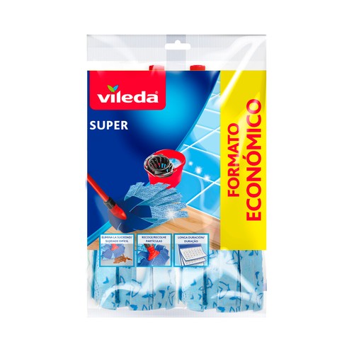 VILEDA Fregona Super +30% Microfibras Duplo VILEDA 2 uds.