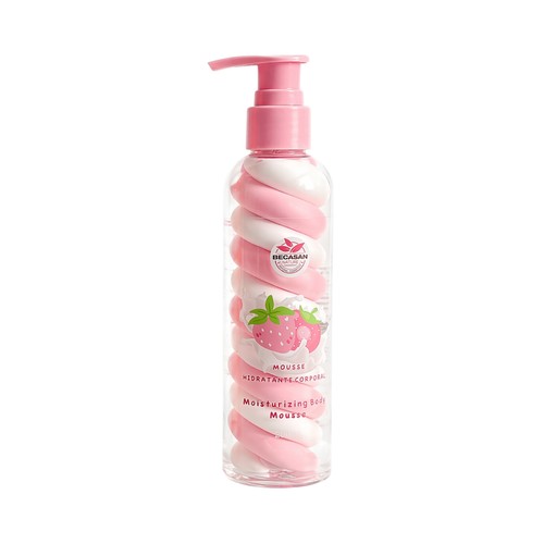 BECASAN Nature Mousse hidratante corporal con aroma a albaricoque o fresa 200 ml.