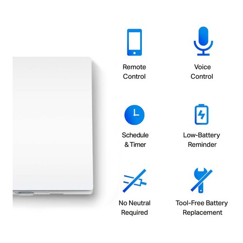 Interruptor Wi-Fi Inteligente de pared para la luz TP-LINK Tapo S210, control por App, control de voz.