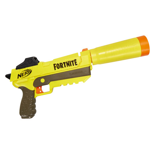 Pistola lanzadora Fortnite SP-L con cañón extraíble, incluye 6 dardos de foam Elite NERF.
