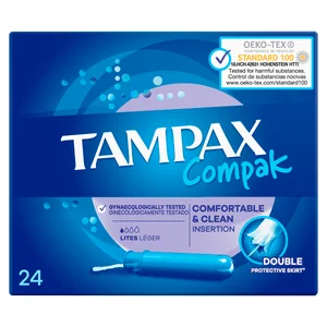 TAMPAX Tampones ligeros con aplicador TAMPAX Compak lites 24 uds
