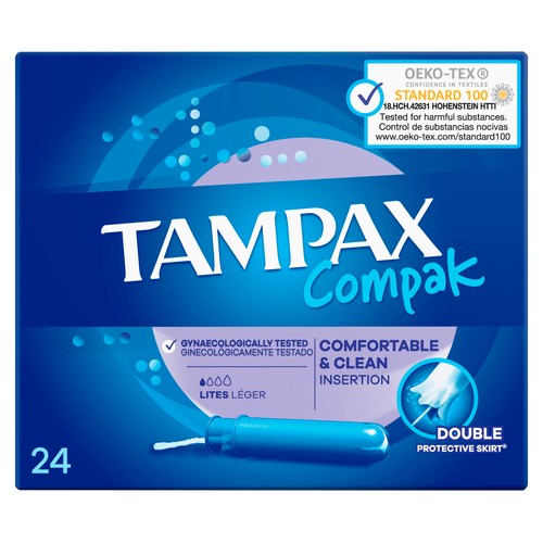 TAMPAX Tampones ligeros con aplicador TAMPAX Compak lites 24 uds