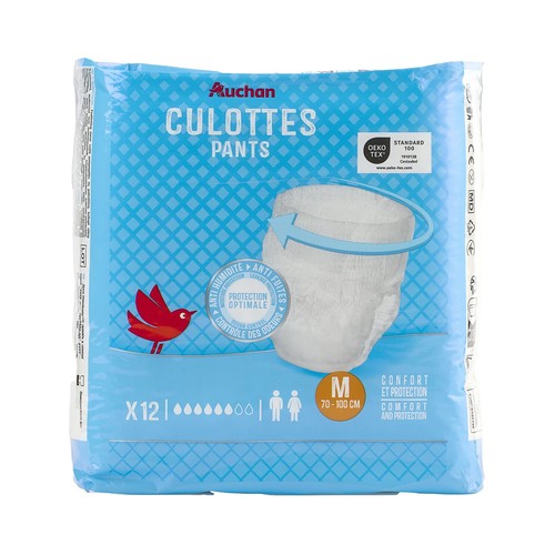 PRODUCTO ALCAMPO Pants de incontiencia unisex ultra absorbentes, talla M (70 - 100 cm) 12 uds.