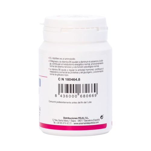  ANA MARIA LAJUSTICIA® Complemento alimenticio a base de triptófano, magnesio y vitamina B6 60 comprimidos.