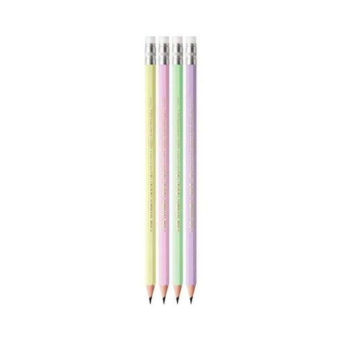 5 lápices de grafito con goma BIC.