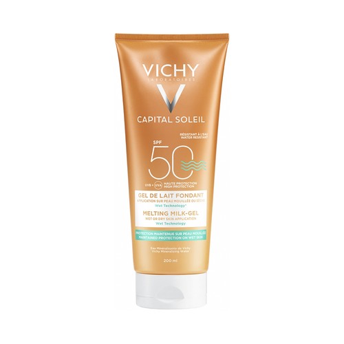 VICHY Leche solar protectora con textura ultra fundente y FPS 50 (alto) VICHY Idéal soleil 200 ml.
