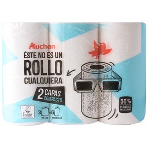 Imagen de PRODUCTO ALCAMPO Papel de cocina compacto de doble capa con certificado Ecolabel 3 uds.