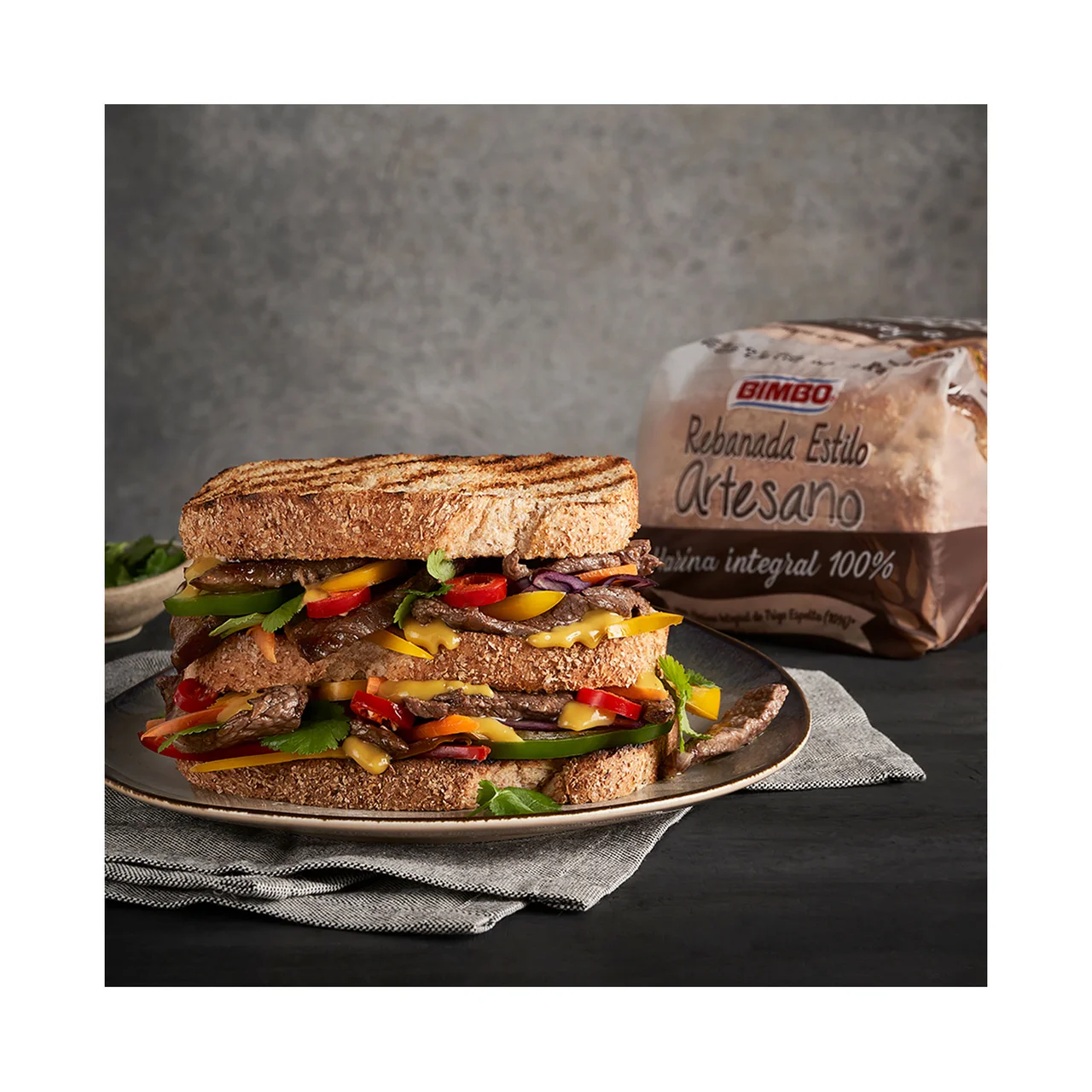 Pan de molde artesano integral trigo espelta con miel 550 g.