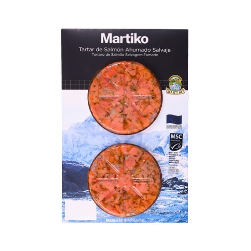 MARTIKO Tartar de salmón de Alaska ahumado 2x75 g. 