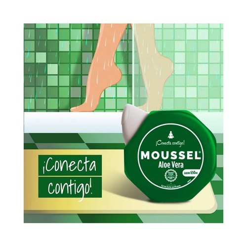 MOUSSEL Gel purificante para ducha o baño con aloe vera 100% natural MOUSSEL 650 ml.