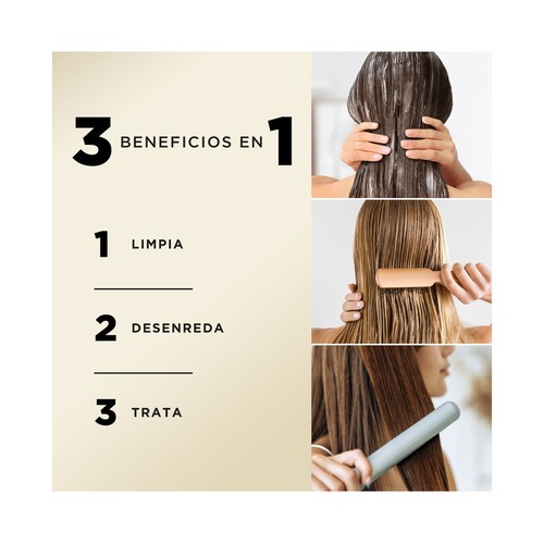 PANTENE Nutri-plex Champú 3 en 1 para cabellos rizados 500 ml.