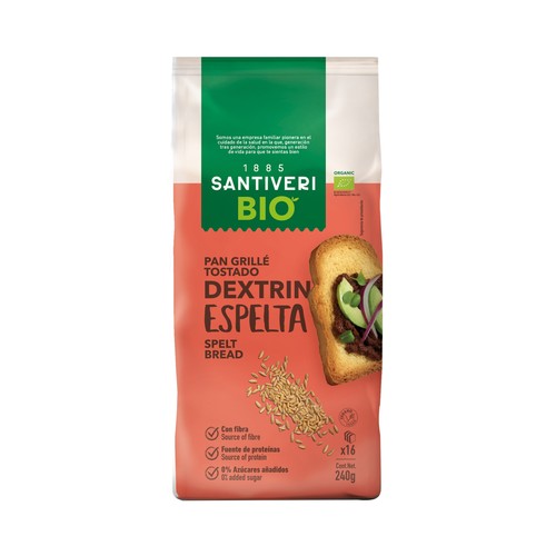 SANTIVERI Bio Pan tostado con espelta ecológica 16 uds.