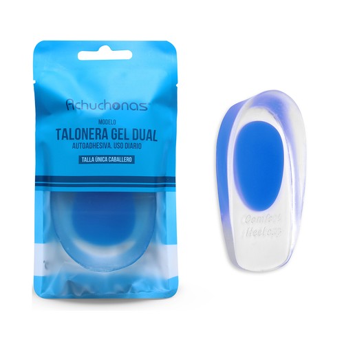 Talonera gel dual para hombre ACHUCHONAS, autoadhesiva, uso diario, talla unica.
