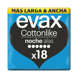 Imagen de EVAX Compresas de noche con alas EVAX Cottonlike 18 uds.
