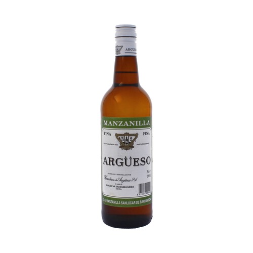 LAS MEDALLAS DE ARGÜESO  Manzanilla con D.O. Manzanilla de Sanlucar LAS MEDALLAS DE ARGÜESO botella de 75 cl.