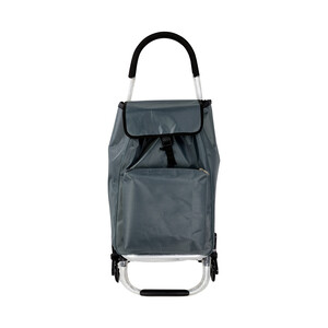 Imagen de Carrito de la compra color gris con 3 compartimentos y 6 ruedas, 56 litros, ACTUEL.