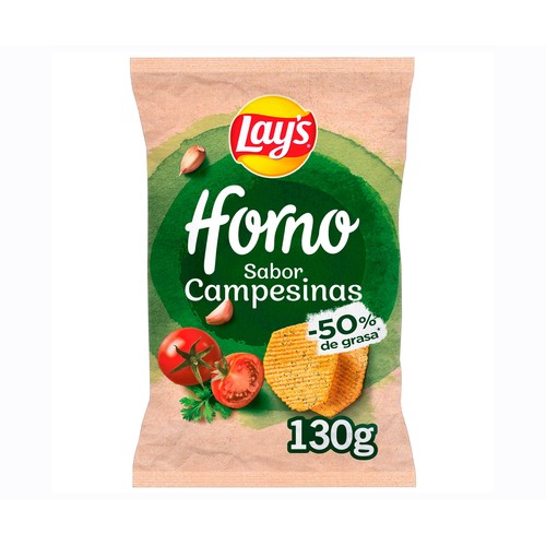 LAY'S Patatas fritas ligeras Horno Campesinas 130 g.