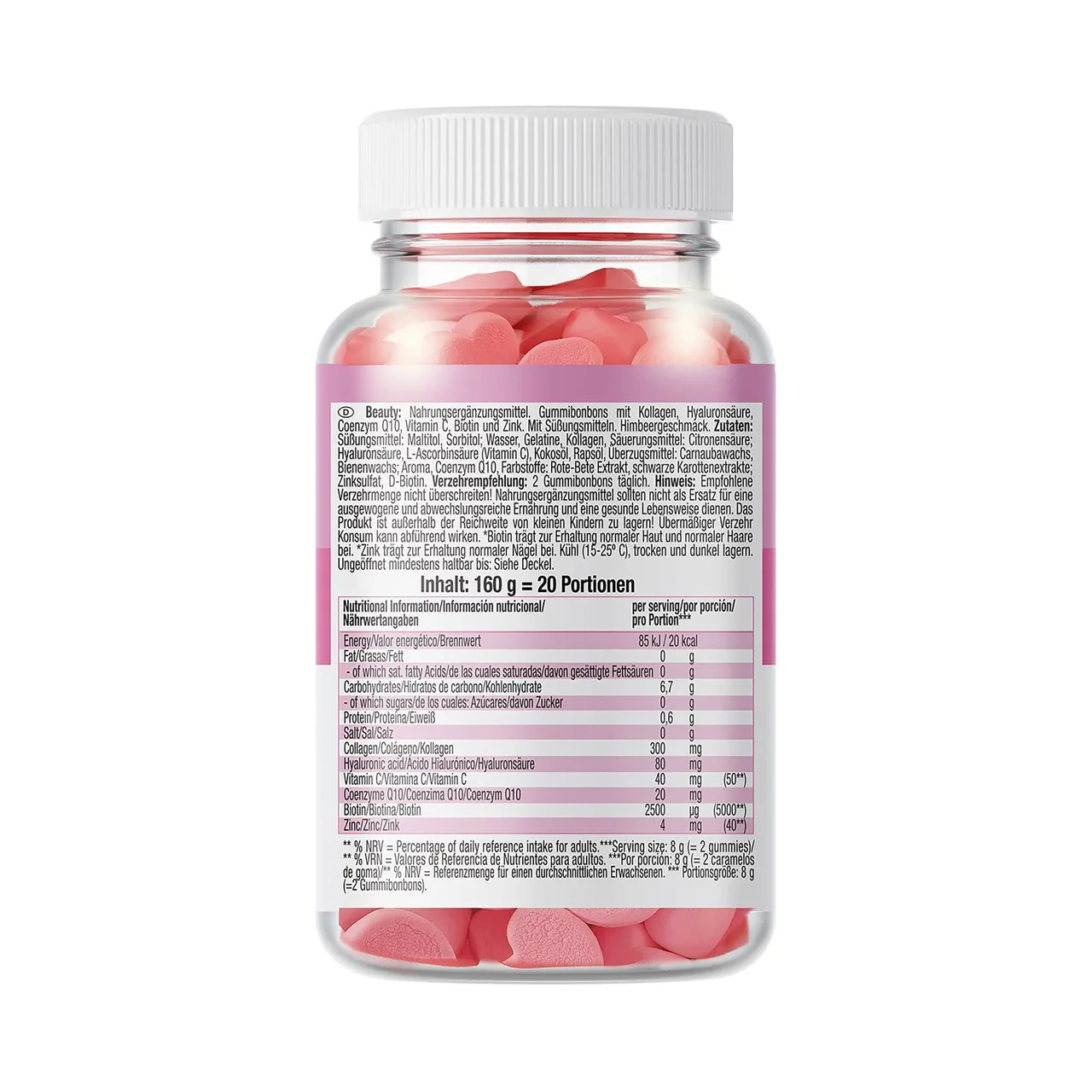 Complemento alimenticio, caramelos de goma 40 uds. 160 g.
