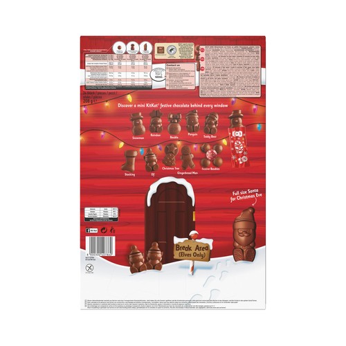 KITKAT Calendario de adviento de figuritas de navidad de chocolate 24 uds. 208 g.