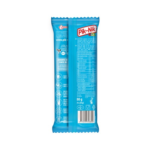 PIK-NIK Queso semigraso a tiras, especial niños PIK-NIK 80 g.