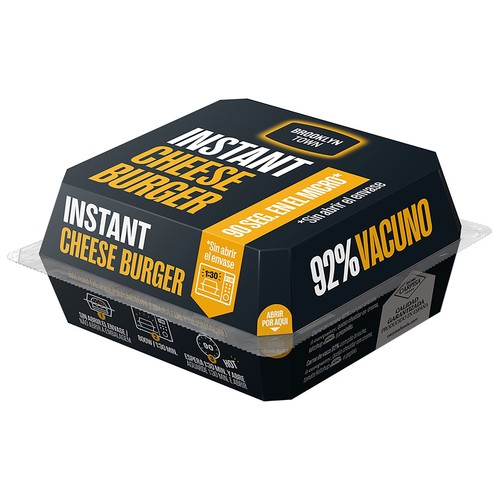 BROOKLYN TOWN Instant Cheese burger con un 92% carne de vacuno 210 g.