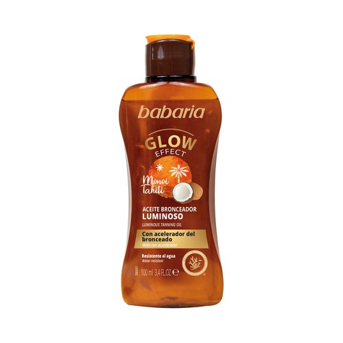 BABARIA Glow effect Aceite bronceador acabado luminoso, con acelerador del bronceado 100 ml.