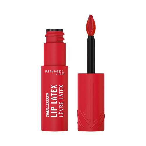 RIMMEL Thrill seeker lip latex tono 400 Barra de labios líquida acabado brillo latex 3D.