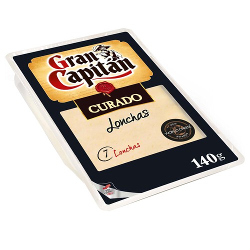 GRAN CAPITÁN Queso en lonchas curado GRAN CAPITÁN 140 g.