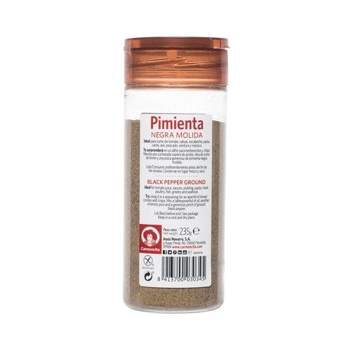 CARMENCITA Pimienta negra molida CARMENCITA 225 g.