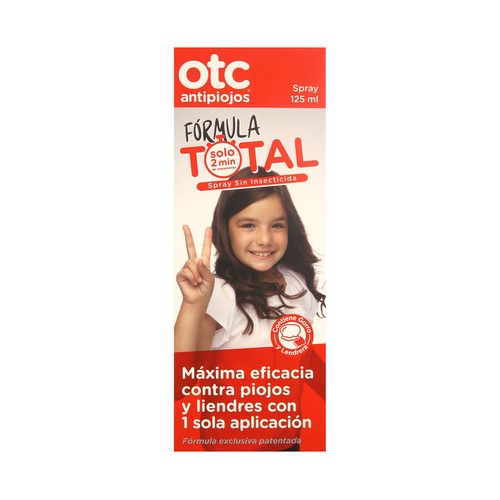 OTC Loción antipiojos en spray y sin insecticida OTC 125 ml.