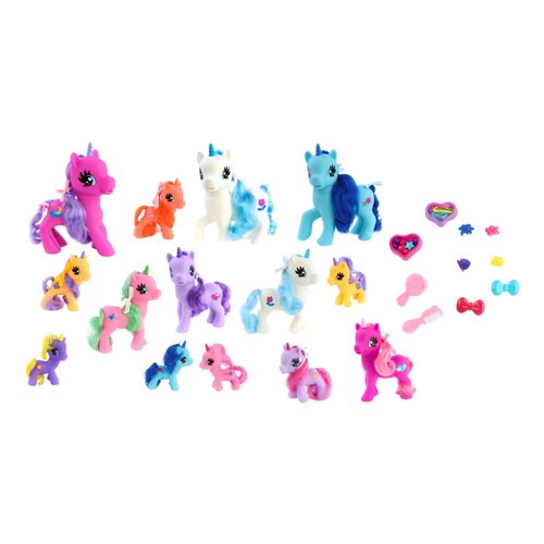 Set de 14 unicornios y accesorios, ONE TWO FUN ALCAMPO.