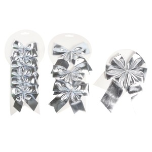 Imagen de Colgante Lazos Plata modelos surtidos decoración Navidad 14cm 12cm 9cm, ACTUEL